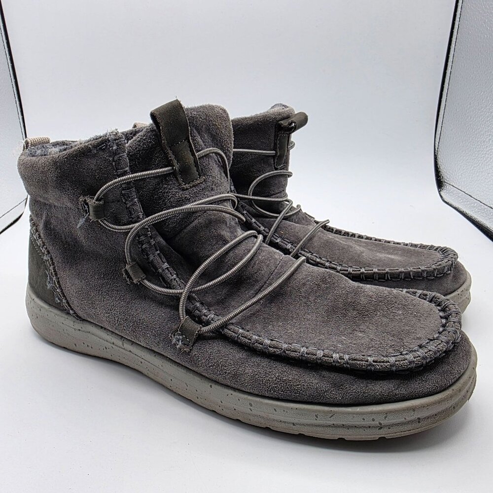 Hey Dude Eloise Womens Size 9 Suede Dark Grey Boots Walking Casual Comfort